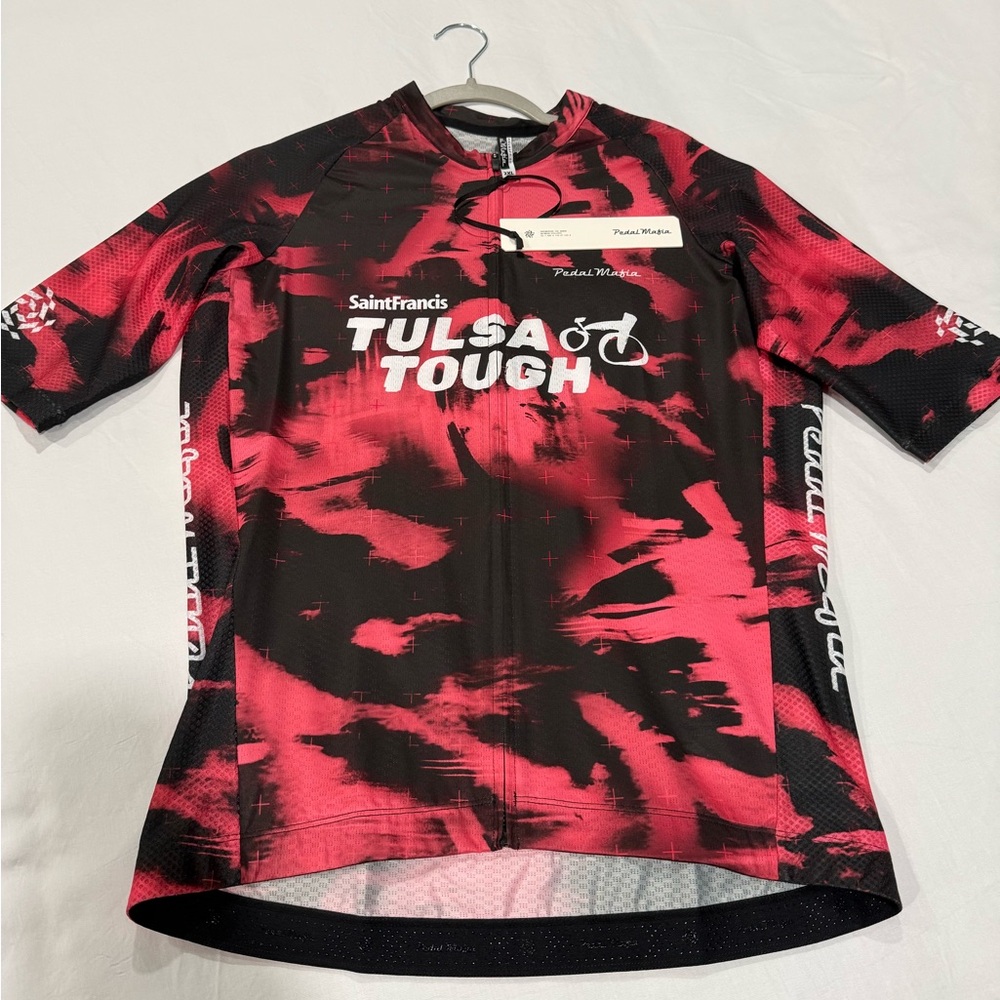 PEDAL MAFIA Brand New Tulsa Tough Men's Cycling Jersey - Red and Black